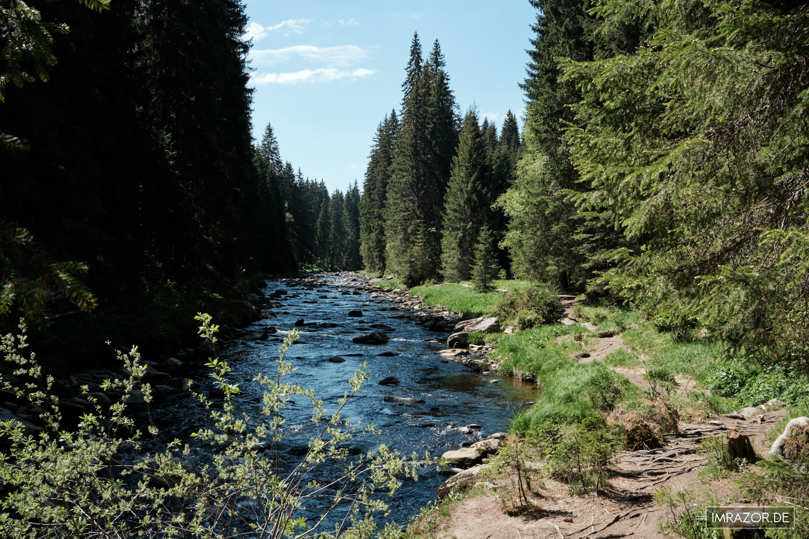 Malerische Flusslandschaft der Vydra
