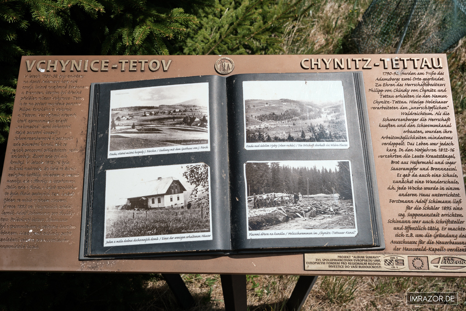 Infotafel zur Siedlung Chinitz-Tettau
